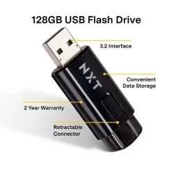 NXT Technologies 128GB USB 3.2 Type-A Flash Drive, Black (NX61119)* Usb Flash Drives