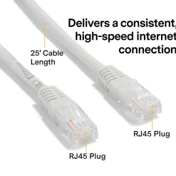 Ethernet Cables<NXT Technologies ™ NX56840 25' CAT-6 Cable, Gray