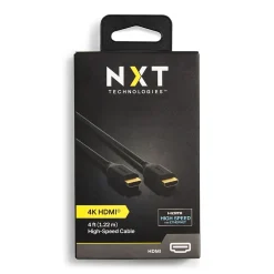 Hdmi Cables<NXT Technologies ™ NX29738 4' HDMI 4K Audio/Video Cable, Male to Male, Black