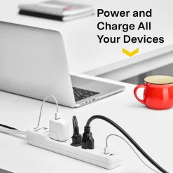 Surge Protectors & Power Strips<NXT Technologies ™ 4-Outlet Plus USB Surge Protector, 3' Cord, 600 Joules (NX54310)