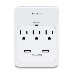 Surge Protectors & Power Strips<NXT Technologies ™ 3-Outlet Plus USB Surge Protector Wall Mount, 600 Joules (NX54320)