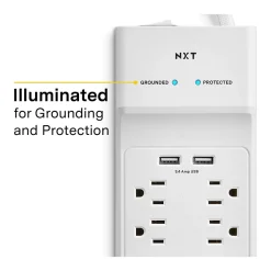 Surge Protectors & Power Strips<NXT Technologies ™ 10-Outlet Plus USB Surge Protector, 6' Cord, 3000 Joules (NX54318)
