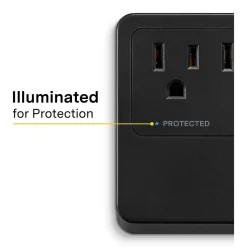 Surge Protectors & Power Strips<NXT Technologies ™ 3-Outlet Plus USB Surge Protector, 5' Cord, 900 Joules (NX61430)