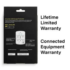 Surge Protectors & Power Strips<NXT Technologies ™ 6-Outlet Plus USB Outlet Surge Protector, 900 Joules (NX61427)