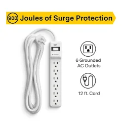 Surge Protectors & Power Strips<NXT Technologies ™ 6-Outlet Surge Protector, 12' Cord, 900 Joules (NX61425)