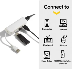 Usb Hubs<NXT Technologies ™ 4-Port USB 2.0 Hub, White (NX29758)