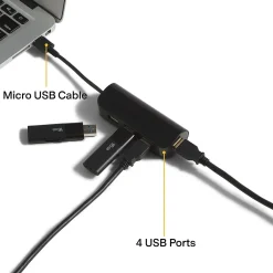 Usb Hubs<NXT Technologies ™ 4-Port USB 2.0 Hub, Black (NX56850)