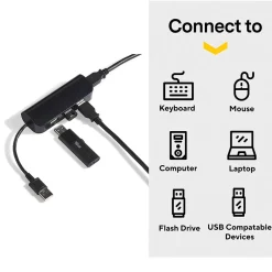 Usb Hubs<NXT Technologies ™ 4-Port USB 2.0 Hub, Black (NX56850)