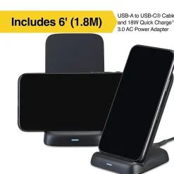 NXT Technologies ™ Qi Wireless Charging Stand, Black (NX60455)