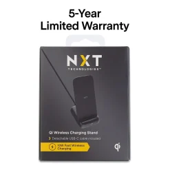 NXT Technologies ™ Qi Wireless Charging Stand, Black (NX60455)