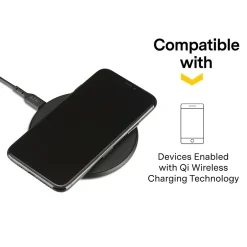 NXT Technologies ™ Qi Wireless Charger with USB-C Cable, Black (NX60454)