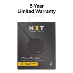 NXT Technologies ™ Qi Wireless Charger with USB-C Cable, Black (NX60454)