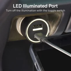 NXT Technologies ™ Universal 2-Port USB-C and USB-A Car Charger, Black (NX54336)