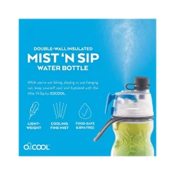 Water Bottles<O2COOL Elite Mist ‘N Sip Water Bottle, Ombre Blue, 20 Oz. (HMLDP07 OMB)