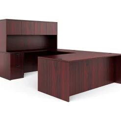 Hot Offices to Go Laminate Executive Desk Bundle, American Mahogany (TDOTG2-AML) Office Desks