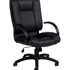 Discount Luxhide Exec High-Back Chair, Bonded Leather, Black (OTG2700BL20) Office Chairs