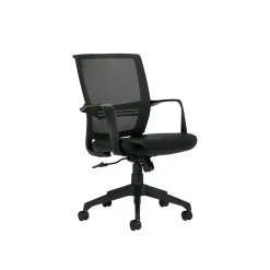 Mesh Back Luxhide Conference Chair, Black (OTG13026B) Office Chairs