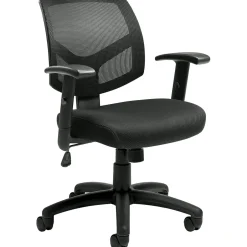 Hot Mesh Back Managers Chair, Black, Adjustable Arms (OTG11514B) Office Chairs