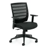 Hot Mid-Back Mesh Fabric Management Chair, Black, Adjustable Arms (OTG11921B) Office Chairs