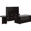 Clearance Superior Laminate Front Desk Shell w/Storage; Pedestal/Table, Espresso, 29.5"-65"x71"-161"x111" Office Desks