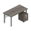 Clearance Superior Laminate 60"W Desk with Mobile Pedestal, Artisan Gray (TDOTG19-AGL) Office Desks