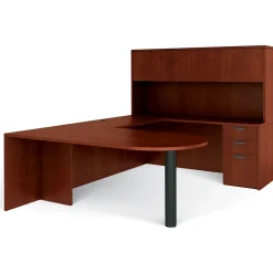Clearance Offices to Go Superior Lam Bundle 6, American Dark Cherry Lam, 71"W x 102"L x 65.5"H/29.5"H Computer Desks