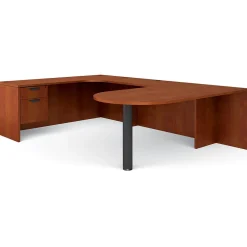 Clearance Offices to Go Superior Laminate Bundle 5, American Dark Cherry Laminate, 71" x 114" x 29.5" Computer Desks