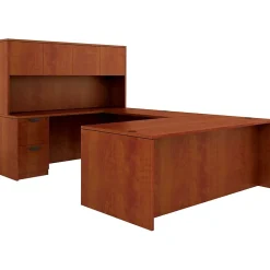 Outlet Offices to Go Superior Lam Bundle 2, American Dark Cherry Lam, 71"W x 108"L x 65.5"H / 29.5"H Office Desks