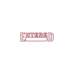 Offistamp ® Pre-Inked Stamp, "Entered", Red Ink