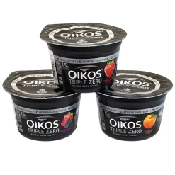 Fresh Groceries<OIKOS Triple Zero Variety Yogurt, 5.3 oz., 18/Pack (01955)