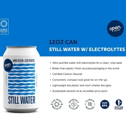Bottled Water<Open Water Still Canned Water with Electrolytes, 12oz, 12/Case (343-00002)