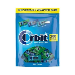 Gum & Mints<Orbit Mint Sugar Free Gum, Assorted Flavors, 13.4 oz., 200 Pieces/Pack, 200/Pack (MMM27955)