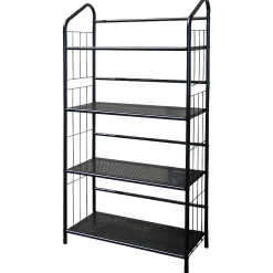 Best ® 4 Tier Metal Book Shelf, Black Bookcases