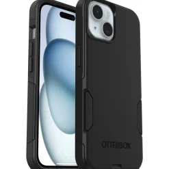 Cell Phone Cases<OtterBox Commuter Rugged Case for iPhone 13/14/15, Shock Absorbing, Black (77-92605)