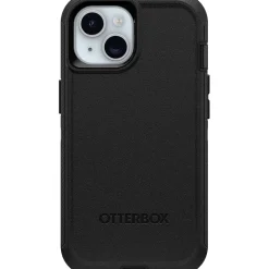 Cell Phone Cases<OtterBox Defender Case for Apple iPhone 13/14/15, Shock Absorbing, Rugged Protection, Black (77-92557)
