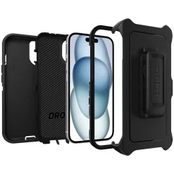 Cell Phone Cases<OtterBox Defender Series Case for iPhone 15/14/13, Black (77-92554)