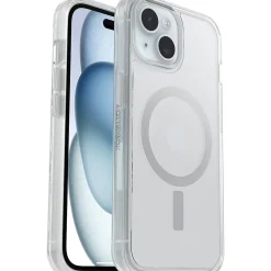 Cell Phone Cases<OtterBox Symmetry for MagSafe Case, iPhone 15/14/13, Shock Absorbing, Clear (77-93109)