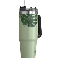 Outdoors Professional Stainless Steel Double-Walled Vacuum Insulated Tumbler with Straw, 30 oz., Tropical Green (OUTD9218)