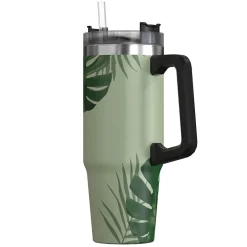Outdoors Professional Stainless Steel Double-Walled Vacuum Insulated Tumbler with Straw, 30 oz., Tropical Green (OUTD9218)