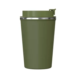 Outdoors Professional Stainless Steel Double-Walled Vacuum-Insulated Coffee Cup, 12.8 oz., Olive Green (OUTD9423)