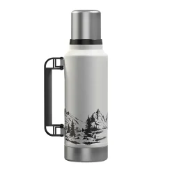 Outdoors Professional Stainless Steel Vacuum Insulated Termo Classic Water Bottle, 33 oz., White Mountains (OUTD9386)
