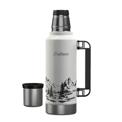 Outdoors Professional Stainless Steel Vacuum Insulated Termo Classic Water Bottle, 33 oz., White Mountains (OUTD9386)