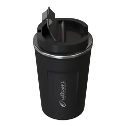 Outdoors Professional Stainless Steel Double-Walled Vacuum Insulated Coffee Cup, 12.8 oz., Black (OUTD9416)