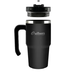 Outdoors Professional Stainless Steel Double-Walled Vacuum Insulated Tumbler with Straw, 20 oz., Black (OUTD6069)