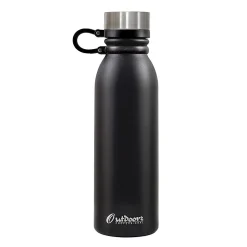 Water Bottles<Outdoors Professional Stainless Steel Double-Walled Vacuum-Insulated Travel Bottle, 20 oz., Black (OUTD3675)