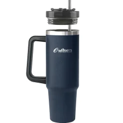 Outdoors Professional Stainless Steel Double-Walled Vacuum Insulated Tumbler with Straw, 40 oz., Navy Blue (OUTD9058)