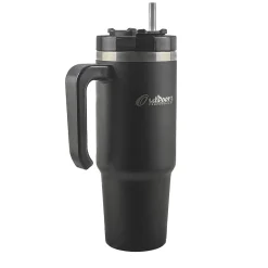 Outdoors Professional Stainless Steel Double-Walled Vacuum Insulated Tumbler with Straw, 30 oz., Black (OUTD9027)