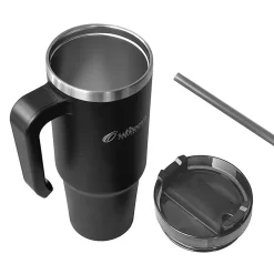 Outdoors Professional Stainless Steel Double-Walled Vacuum Insulated Tumbler with Straw, 30 oz., Black (OUTD9027)
