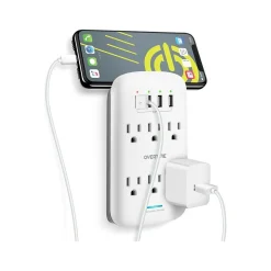 Surge Protectors & Power Strips<Overtime Wall Outlet Extender, 6 Outlets and 2 USB/2 USBC Ports, Surge Protector, White (OTWP6AC4USB42)