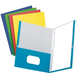 Oxford 2 Pocket Folders with Fasteners, Assorted Colors, 100/Box (ESS50764) Discount